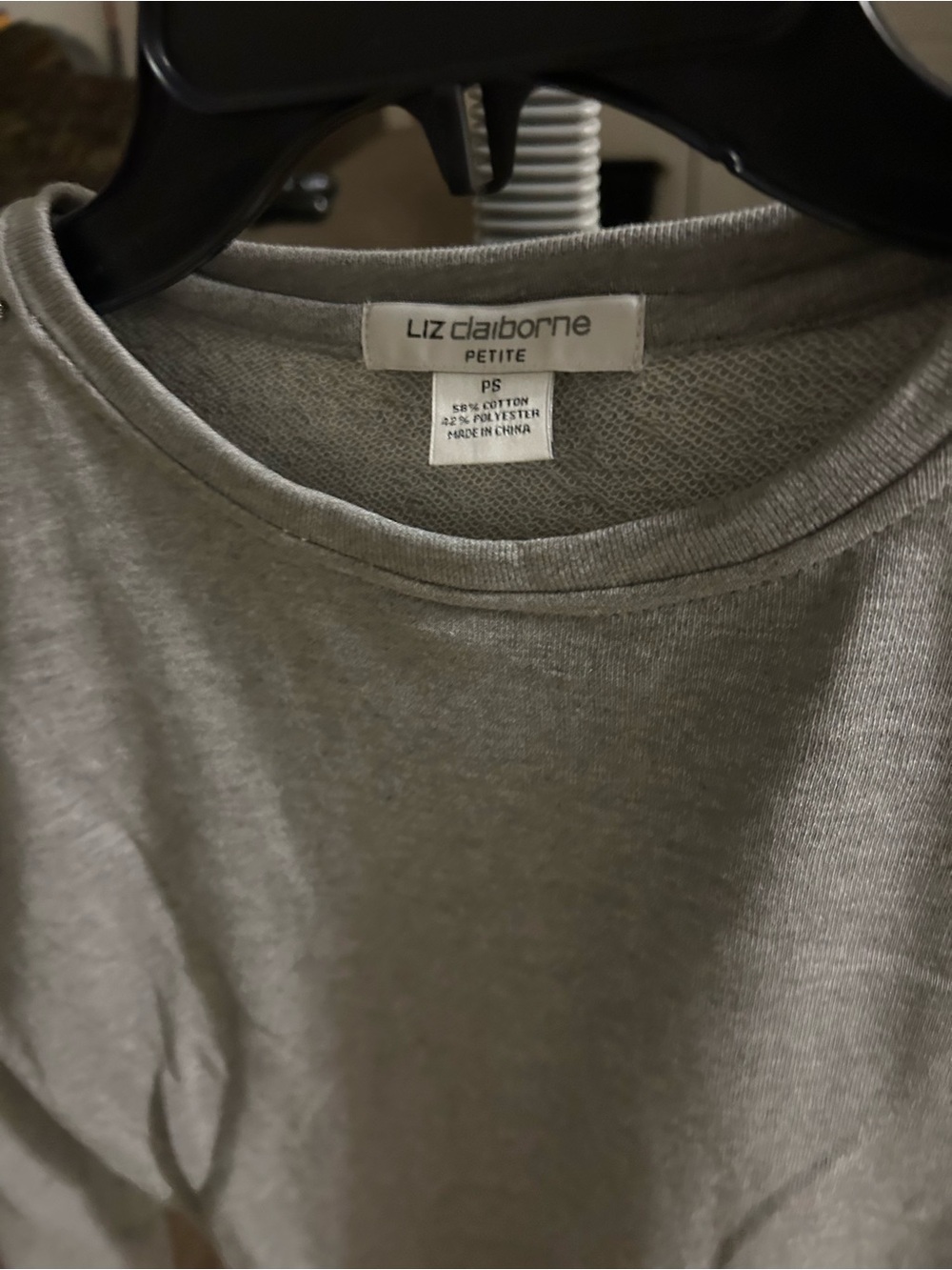 Liz Claiborne Petite Crewneck Tee - Light Olive